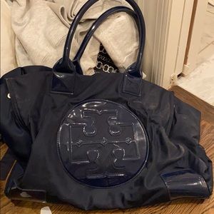 Navy Tory Burch tote bag